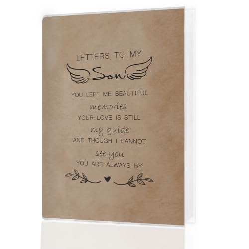 Son Memorial Gifts Photo Album 4x6 18 Pockets | Memorial Gifts for Loss of Son, Letters to My Son Sentimental Small Keepsake Photo Album Holds 36 Pictures - color: Letter to Son
