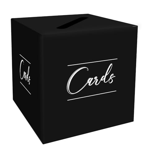HEIPINIUYE Black and White Card Box Wedding Envelope Gift Card Box Holder for Wedding Birthday Baby Shower Graduation Party Raffle Box - color: White
