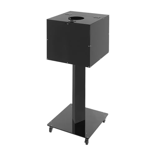 Suggestion Box with Stand, 14" X 14" Acrylic Offering Box with Lock & Key, Wheels, Locking Ballot Collection Safe Boxes with Round Hole for Voting Contest Charity Donation (Black) - color: Black, size: 14" X 14"