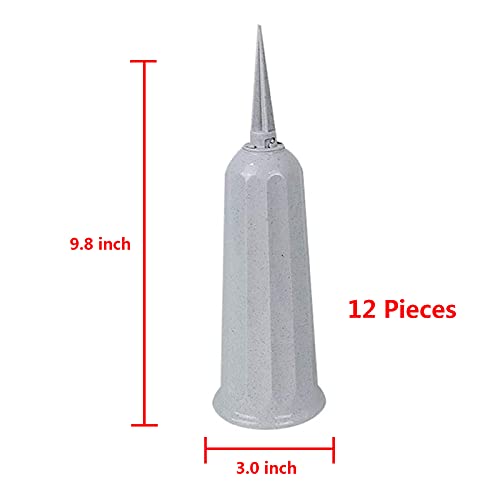 TAQ Cemetery Vases with Spikes 12 Pcs Grave Decorations for Flowers Plastic Vase Flower Headstones Holder Cemetery, White - size: Large