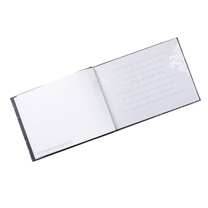 Christian Art Gifts in Loving Memory Guest Book - Grey Padded Faux Leather w/Debossed Cover Design - Condolence Book, Funeral Guest Book, Memorial Sign-in Book for Funerals & Memorial Services