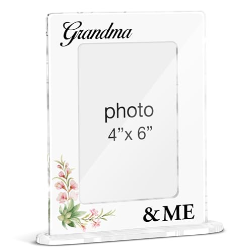 Grandma Gifts Picture Frame, Gifts for Nana Granny Birthday Christmas, Grandma & Me Acrylic Picture Frames 4 x 6 Inch Photo - color: H-Grandma & Me