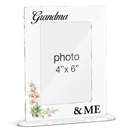 Grandma Gifts Picture Frame, Gifts for Nana Granny Birthday Christmas, Grandma & Me Acrylic Picture Frames 4 x 6 Inch Photo - color: H-Grandma & Me
