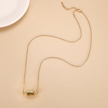 Pet Cremation Jewelry Stainless Steel Paw Print Tube Urn Necklace For Cat Dog Ashes Necklace For Women Keepsake With Filling Kits - color: Gold Necklace