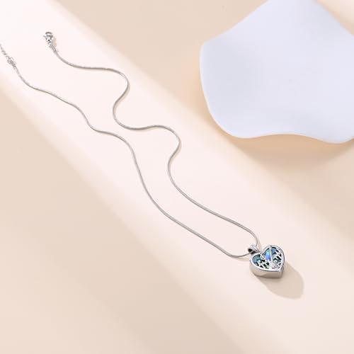 Cremation Jewelry Guitar Heart Urn Necklace for Human Ashes for Women Men Abalone Shell Memorial Ashes Keepsake Pendant - color: Silver-Always