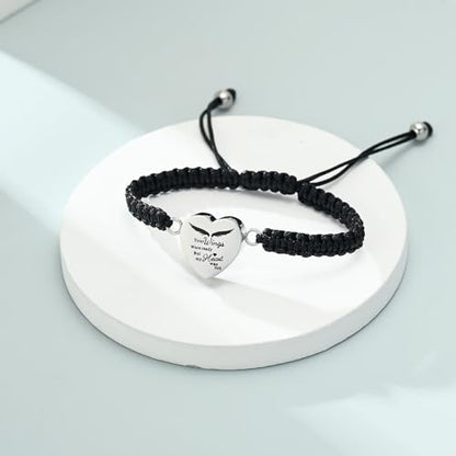 Imrsanl Heart Cremation Bracelet for Ashes Memorial Urn Jewelry - color: Rope-Silver