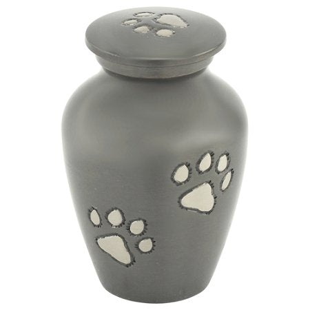 Classic Slate Pet Keepsake Cremation Urn for Ashes, Brass, Gray Urn, Dog Urn, Cat Urn, Keepsake Sized Pet Urn, 2.75 Inches High - color: Gray
