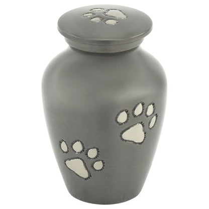 Classic Slate Pet Keepsake Cremation Urn for Ashes, Brass, Gray Urn, Dog Urn, Cat Urn, Keepsake Sized Pet Urn, 2.75 Inches High - color: Gray