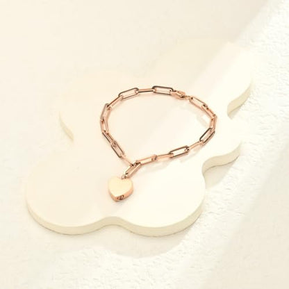 Heart Urn Bracelet for Ashes for Women Men Cremation Jewelry - color: Side perforation-Rose
