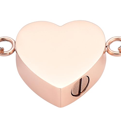 Oinsi Heart Urn Bracelet for Ashes, Cremation Jewelry Leather Bracelets for Men Women, Memorial Jewelry With Filling Kits - color: Bangle-Customized