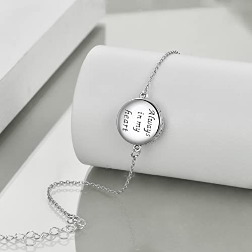 ONEFINITY Sunflower/Tree of Life Urn Bracelet for Ashes 925 Sterling Silver Sunflower/Tree of Life Cremation Keepsake Pendant Locket Bracelet for Women Mom - style: Opal Tree of Life Urn Bracelet