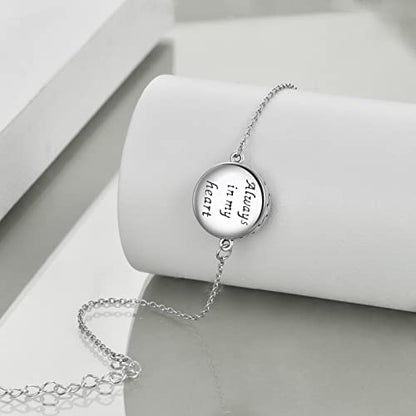 ONEFINITY Sunflower/Tree of Life Urn Bracelet for Ashes 925 Sterling Silver Sunflower/Tree of Life Cremation Keepsake Pendant Locket Bracelet for Women Mom - style: Opal Tree of Life Urn Bracelet