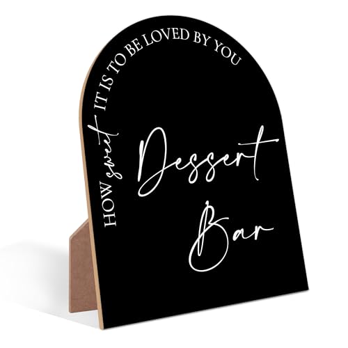 Dessert Table Sign, Minimalist Black Arch Sign, Wedding Accessories for Reception, Party Supplies And Decorations for Bridal Shower Activities, Engagement Event, Bachelorette Party, 7 - color: Dessert Table Wedding Sign, 7