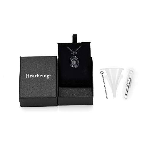 Hearbeingt Cowboy Hat Urn Necklace for Ashes Cremation Jewelry - color: Black