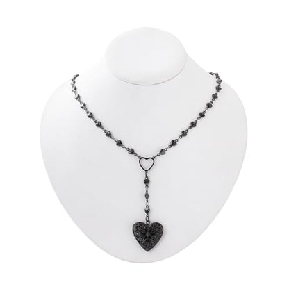 Personalized Heart Locket Necklace for Women Stainless Steel- Heart Necklace - color: Black-J