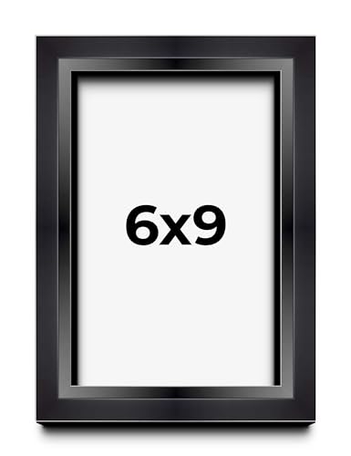6x9 Shadow Box Black Beveled Display Frame | 1.5 Inches Deep | 1 Inch Wide Moulding | Includes Shatter Resistant Acrylic Plexiglas, Acid-Free Backing and Hanging Hardware - size: 6x9