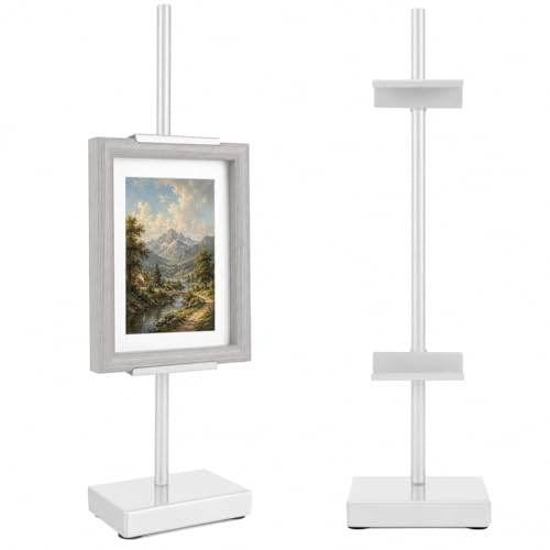 18” Steel Adjustable Tabletop Easel Stand,Picture Frame Holder for Display,Decorative Stands for Photos,Plates,Painting,Artwork,Poster,Books (White, 18 in) - color: White, size: 18 in