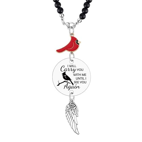Sympathy Memorial Gifts for Loss of Loved One Rear View Mirror Car Charm Bereavement Grief Gift for Women in Memory of Loved One Present for Family Pet Car Hanging Ornament Remembrance Gifts - color: Bird Themed Memorial Car Charm Style5