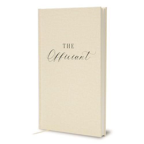 Wedding Officiant Book - Modern Cream Canvas Linen Printed Hardcover Notebook Journal Gift for Pastor Ministers Sermon Wedding Ceremony, 32 Pages, 140gsm Thick Lined Paper, 5.25 x 8.25" (Design 8) - color: Design 8