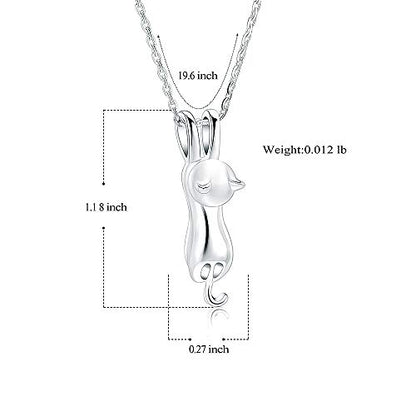 Imrsanl Pet Cremation Jewelry for Ashes Cat Urn Necklace - color: Sterling silver