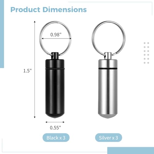 Cremation Jewelry for Ashes - 6 PCS Urn Necklaces for Ashes,Cylinder Vial Cremation Urn Key Chains Necklace Keepsake Ashes