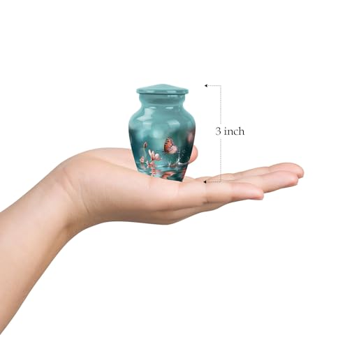 Butterfly Keepsake Urn - Small Funeral Urns - Adult Cremation Urns - Urns for Human Ashes Adult Female Mom - Cremation Memorial - Ash Holders for Human Ashes (3 INCH Pack of 2) - size: #3 (Set of 2)