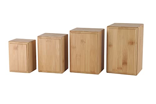 Silicute Medium Bamboo Pet Urns for Dog Ashes, Bamboo Wooden Pet Urn for Funerals and Memorials, Sturdy Wood Keepsake Memory Box