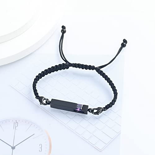 XSMZB Urn Bracelet for Ashes Stainless Steel Crystal Cube Cremation Bangle Locket Memorial Ashes Holder Keepsake for Women Men - color: Customize