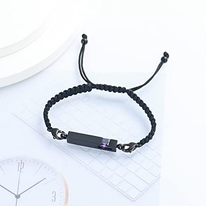 XSMZB Urn Bracelet for Ashes Stainless Steel Crystal Cube Cremation Bangle Locket Memorial Ashes Holder Keepsake for Women Men - color: Customize