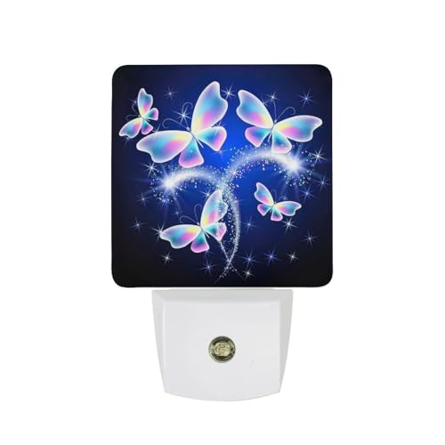 Butterfly Night Light, Plug into Wall Decor Nightlights for Bedroom, Bathroom, Hallway, Kitchen, with Dusk to Dawn Light Auto Sensors LED Night Lights for Boys Girls Women Men Room Gifts - color: Butterfly