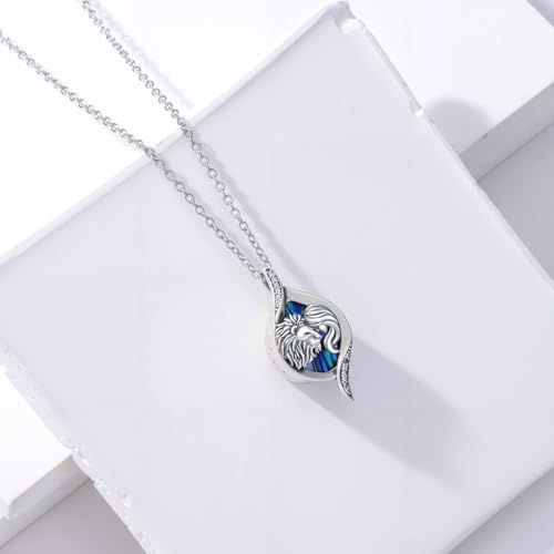 Cremation Jewelry for Ashes 925 Sterling Silver Memorial Pendant Urn Necklaces for Ashes Necklace for Women - style: Lion Urn Necklace