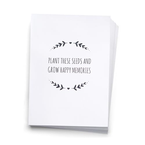 Angel & Dove 50 Funeral Favor Envelopes, 'Grow Happy Memories', Unfilled, Gift for Guests