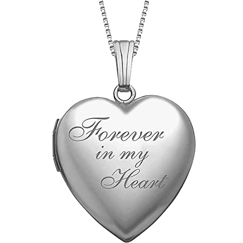PicturesOnGold.com Forever In My Heart Locket Necklace for Women | Silver or Gold - style: Silver - Locket Only
