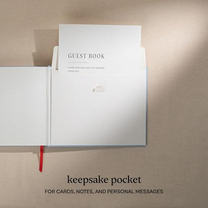 Kunitsa Co. Wedding Guest Book - Blank Sign in Book for Special Occasions - color: Silver Sage