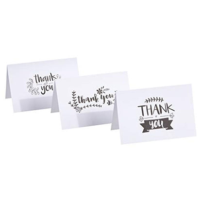 Amazon Basics Thank You Cards and Envelopes, Black and White, 4" x 6", 48 Count - size: 4 inches by 6 inches