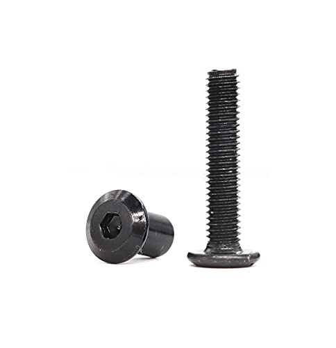 cSeao 10-Pack M6 x 15mm Black Countersunk Socket Cap Bolts Barrel Nuts Kit for Furniture Chairs Bed Crib - size: 10-Pack M6 x 15mm