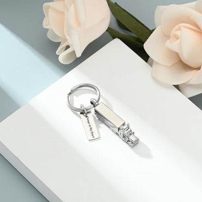 Imrsanl 18 Wheeler Semi Truck Urn Keychain for Ashes for Men Women Memorial Pendant Key Ring Cremation Jewelry Keepsake - color: Customize