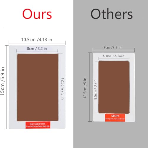 Large Inkless Hand and Footprint Kit, Baby Keepsake, 2-Pack | No-Mess Clean Touch Ink Pad for Baby Handprint & Footprint, Non-Toxic Baby Gift, Pet Paw Print Keepsake Kit（Brown) - color: 2 Pack Brown