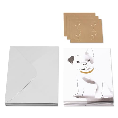 Papyrus Blank Cards with Envelopes, Frenchie (12 count) - color: Grey