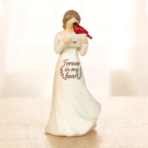 Cardinal Angel Resin Figurine Gift for Women, Sympathy Gifts for Loss of Loved One, Memorial for Mantel or Shelf Decor, Girl Holding Letter with Both Hands, Gift-Ready Keepsake - style: Girl Holding Letter