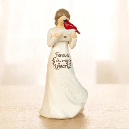 Cardinal Angel Resin Figurine Gift for Women, Sympathy Gifts for Loss of Loved One, Memorial for Mantel or Shelf Decor, Girl Holding Letter with Both Hands, Gift-Ready Keepsake - style: Girl Holding Letter