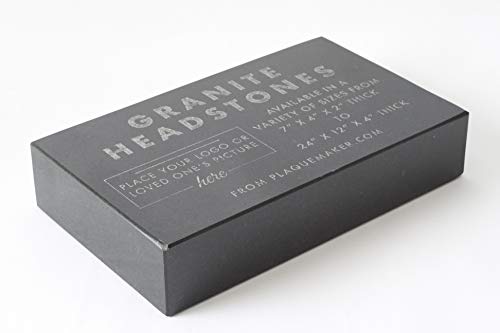 Black Granite Memorial Headstone for Lost Loved Ones, Dogs, Cats, and Family Pets. " Great for Your Garden, Tree Dedication, or in a Cemetery. Includes your personal photo and text. (10 x 6 x 2") | Includes photo and text for lost loved ones, dogs, cats,