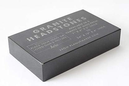 Black Granite Memorial Headstone for Lost Loved Ones, Dogs, Cats, and Family Pets. " Great for Your Garden, Tree Dedication, or in a Cemetery. Includes your personal photo and text. (10 x 6 x 2") | Includes photo and text for lost loved ones, dogs, cats,