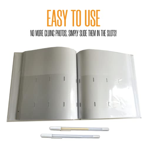 2x6 Strip Album, White Cover White Pages, 2 Gel Pens, 10pk - color: White, size: 10