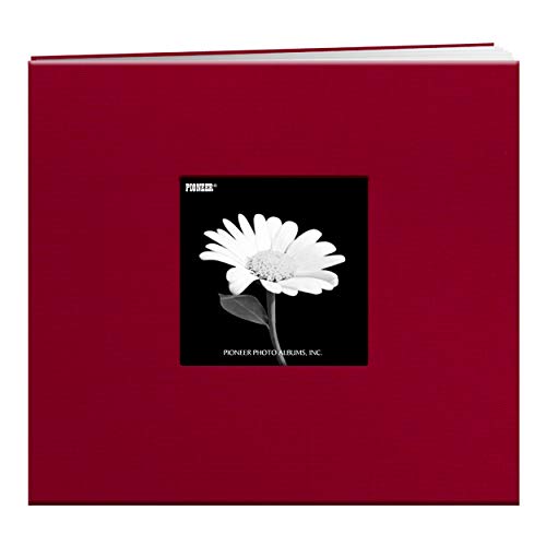 Pioneer 8 Inch by 8 Inch Postbound Fabric Frame Cover Memory Book, Re - color: Apple Red, size: 8"x8"