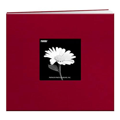 Pioneer 8 Inch by 8 Inch Postbound Fabric Frame Cover Memory Book, Re - color: Apple Red, size: 8"x8"