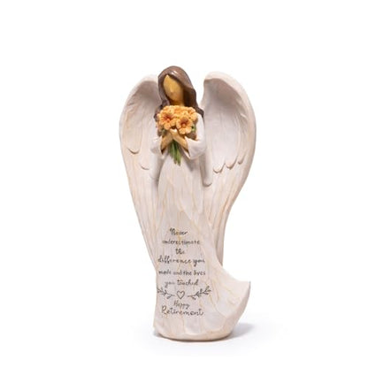 Hodao Retirement Gift Angel Figurine for Woman | Inspirational Sentiment, Hand-Painted Resin, Retirement Keepsake for Coworker, Teacher, Nurse, Friend - style: Retirement Gifts