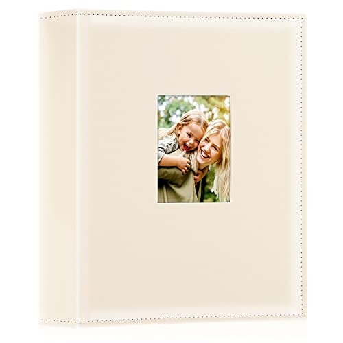 Ywlake Photo Album 4x6 400 Pockets, Leather Photo Albums Holds 400 Vertical Pictures Only Beige - color: Beige, size: 400 Pockets