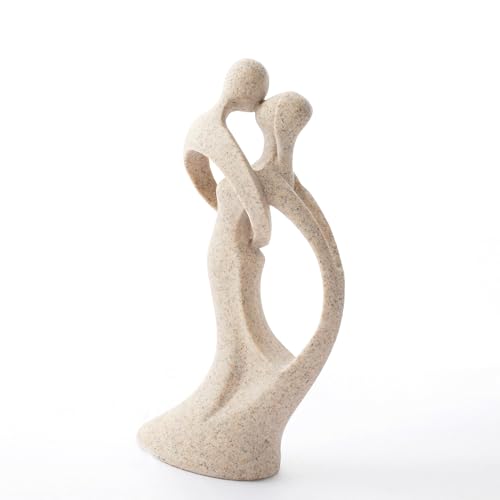 Modern Abstract Couple Statue, Kissing Lovers Sculpture Figurine Home Decor - style: Style A