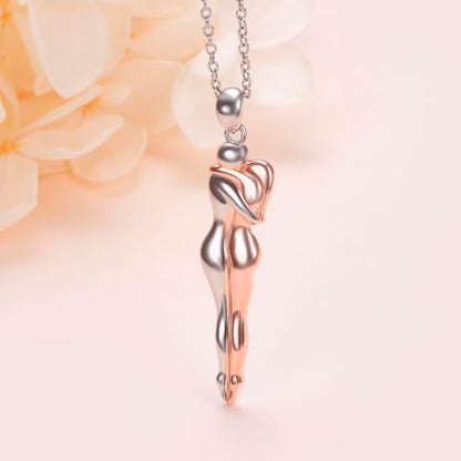 FLYOW S925 Sterling Silver Best Friend Couple Pendant Friendship Sun Moon Lotus Yin Yang Matching Bff Necklace for Women Jewelry - style: Hug A
